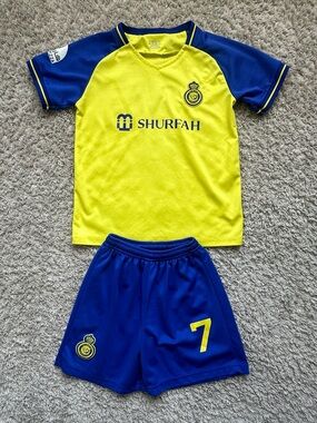 Kids Yellow & Blue Soccer Jersey and Shorts Set -